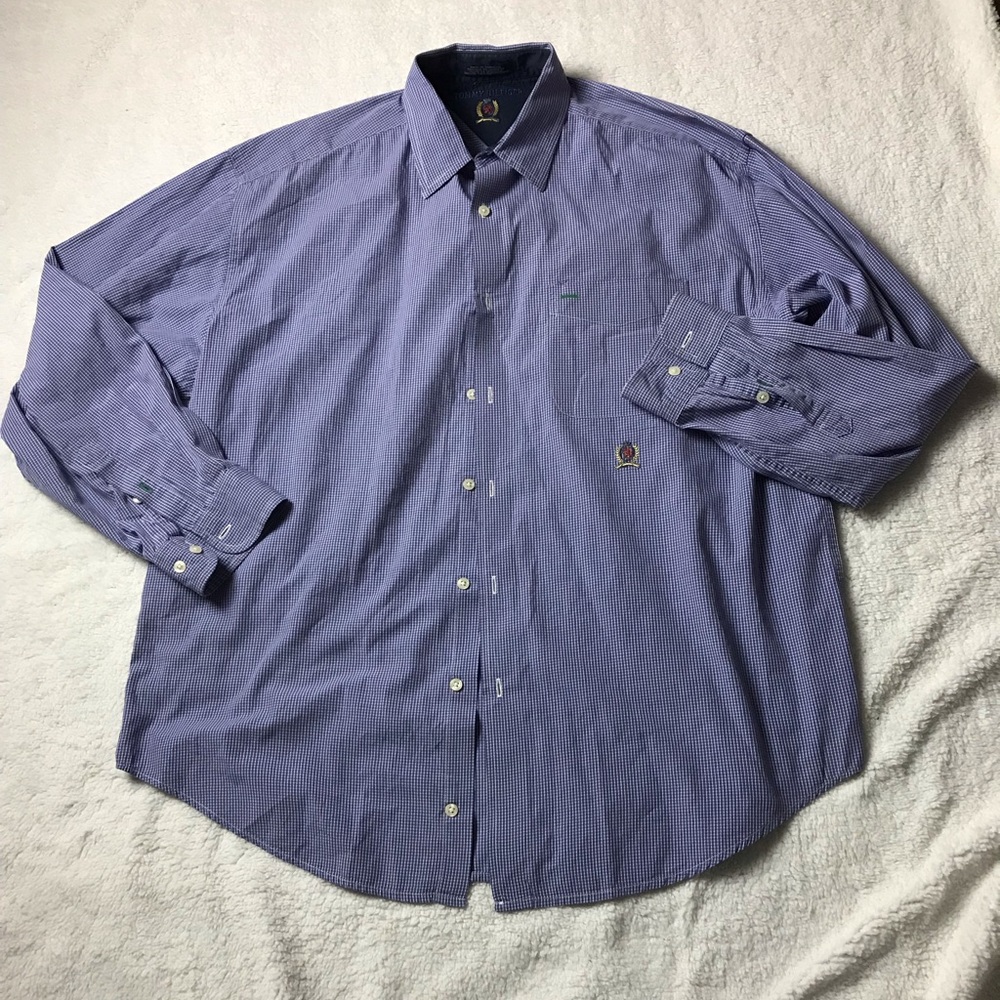 VTG Tommy Hilfiger gingham button front large